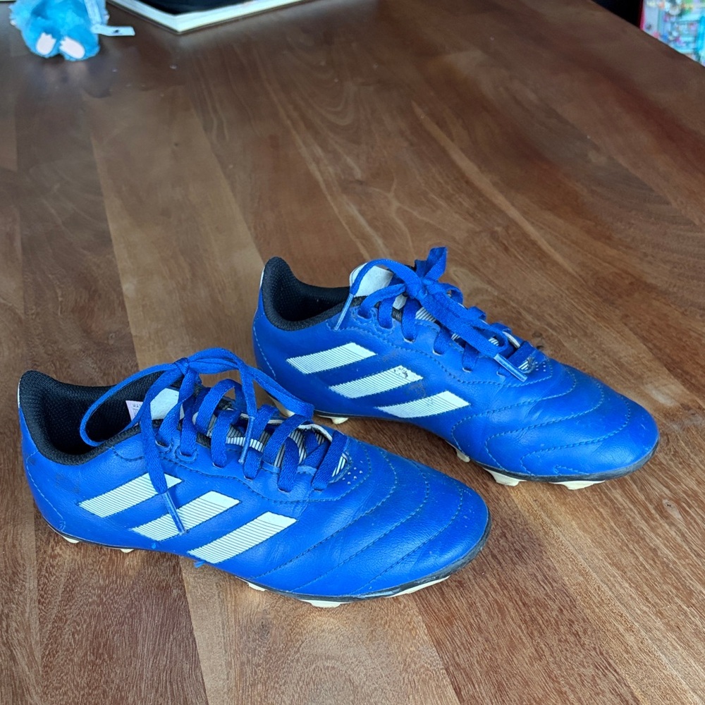 Adidas Kids Blue and White Goletto Soccer Cleats